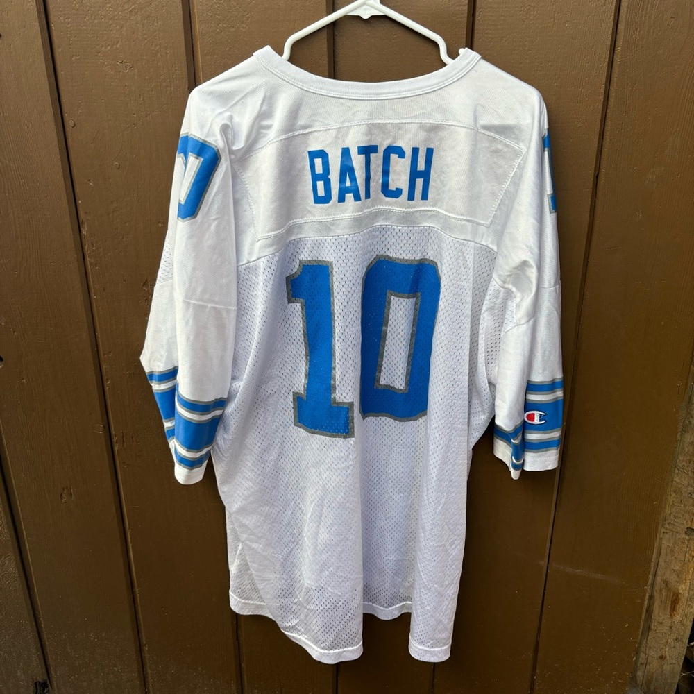 Vintage 90s Charlie Batch #10 Detroit Lions XXXL Jersey Champion White Away